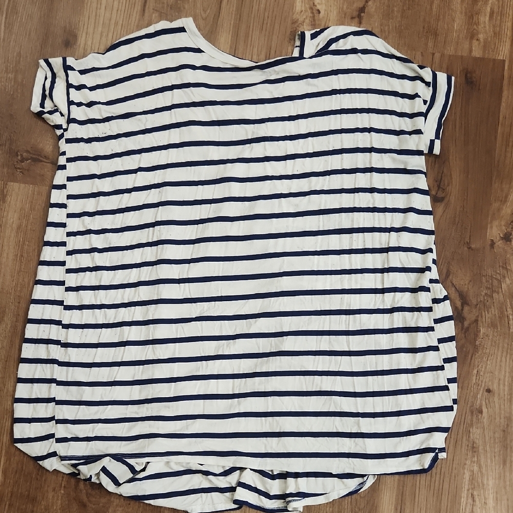 Bellamie Navy and White Striped Tunic